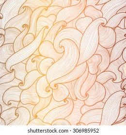 Abstract hand-drawn waves texture, wavy background. Vector illustration