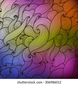 Abstract hand-drawn waves texture, wavy background. Vector illustration