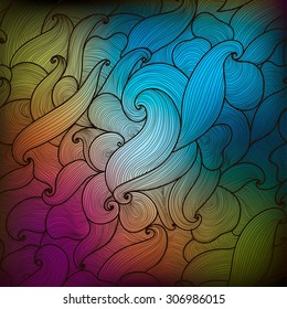 Abstract hand-drawn waves texture, wavy background. Vector illustration