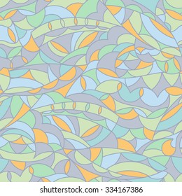 Abstract hand-drawn waves texture, wavy background. Colorful waves backdrop. Vector seamless pattern.