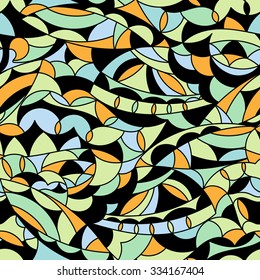 Abstract hand-drawn waves texture, wavy background. Colorful waves backdrop. Vector seamless pattern.