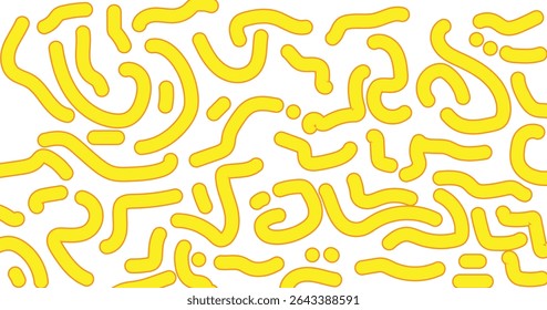 Abstract Hand-drawn Yellow Shape Line Pattern Graphic Design for Backgrounds