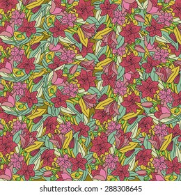 Abstract hand-drown floral pattern, can be used for wallpaper, pattern files, web page background.