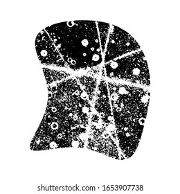 Arte abstracto hecho a mano. Forma geométrica líquida moderna, burbuja, punto, blob. Textura angustiada. Trazo de superficie de bandeja de tinta. Fondo granulado de semitonos. Aislado en blanco. Ilustración del vector EPS 10