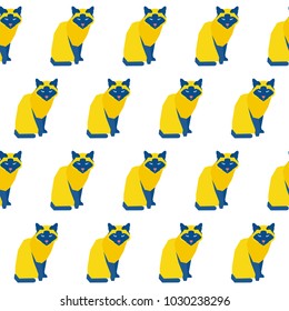 Abstract handmade cat seamless pattern background. Childish handcrafted cat wallpaper for design card, baby nappy, bag print, t shirt etc.