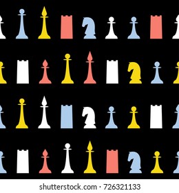 Abstract handmade chess seamless pattern background. Childish handcrafted wallpaper for design card, baby nappy, diaper, scrapbook, holiday wrapping paper, textile, bag print, t shirt etc.