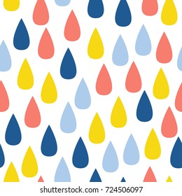 Abstract handmade drop seamless pattern background. Childish handcrafted wallpaper for design card, baby nappy, diaper, scrapbook, holiday wrapping paper, textile, bag print, t shirt etc.