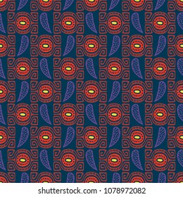 Abstract handmade Ethno doodle background. For fabrics, wallpaper and other things. Vector illustration.