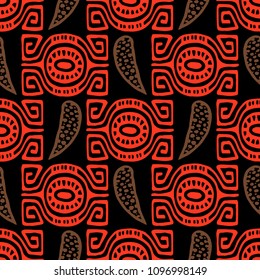 Abstract handmade Ethno doodle background. For fabrics, wallpaper and other things. Vector illustration.