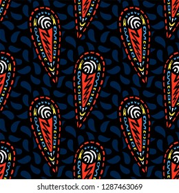 Abstract handmade Ethno doodle background. For fabrics, wallpaper and other things. Vector illustration.
