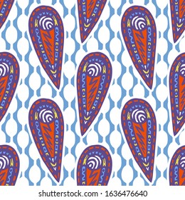 Abstract handmade Ethno doodle background. For fabrics, wallpaper and other things. Vector illustration.