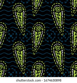 Abstract handmade Ethno doodle background. For fabrics, wallpaper and other things. Vector illustration.