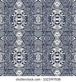 Abstract handmade Ethno Zen tangle Zen doodle  seamless pattern  black on white for coloring page or adult relax coloring book or for decoration package or for wallpaper and other things