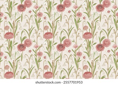 Abstract Handmade Floral textile patterns with digitally enhanced seamless, perfect for wall art, stylish fashion prints, and versatile wrapping paper.