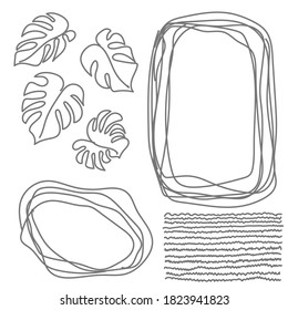 Abstract handmade graphic elements. Set. Vector for decoration, invitations, posters, card, fabric.