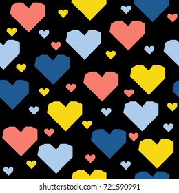 Abstract handmade heart seamless pattern background. Childish handcrafted wallpaper for design wedding card, valentine's day invitation, love album, holiday wrapping paper, bag print, t shirt etc.