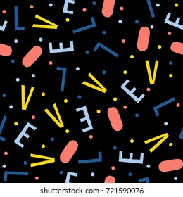 Abstract handmade letter seamless pattern background. Childish handcrafted wallpaper for design card, wallpaper, baby nappy, holiday wrapping paper, textile fabric, bag print, diaper, t shirt etc.