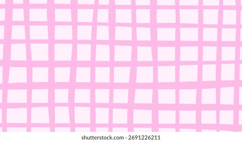 Fundo quadriculado branco rosa feito à mão