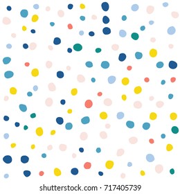 Abstract handmade round seamless pattern background. Childish handcrafted wallpaper for design card, wallpaper, album, scrapbook, holiday wrapping paper, textile fabric, bag print, t shirt etc.