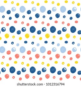 Abstract handmade seamless pattern background. Childish handcrafted wallpaper for design card, baby nappy, diaper, scrapbook, holiday wrapping paper, textile, bag print, t shirt etc.