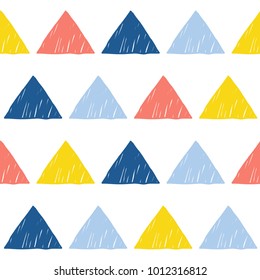 Abstract handmade seamless pattern background. Childish handcrafted wallpaper for design card, baby nappy, diaper, scrapbook, holiday wrapping paper, textile, bag print, t shirt etc.