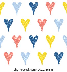 Abstract handmade seamless pattern background. Childish handcrafted wallpaper for design card, baby nappy, diaper, scrapbook, holiday wrapping paper, textile, bag print, t shirt etc.