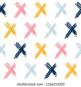 Abstract handmade seamless pattern background. Childish handcrafted wallpaper for design card, baby nappy, diaper, scrapbook, holiday wrapping paper, textile, bag print, t shirt etc.