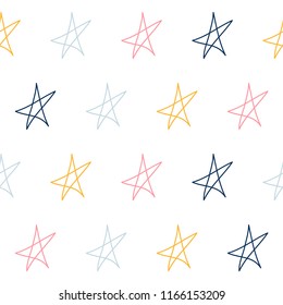 Abstract handmade seamless pattern background. Childish handcrafted wallpaper for design card, baby nappy, diaper, scrapbook, holiday wrapping paper, textile, bag print, t shirt etc.