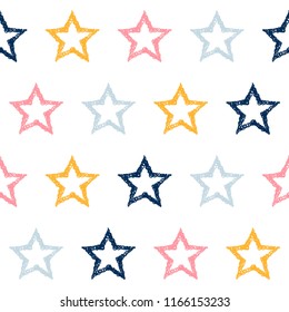 Abstract handmade seamless pattern background. Childish handcrafted wallpaper for design card, baby nappy, diaper, scrapbook, holiday wrapping paper, textile, bag print, t shirt etc.