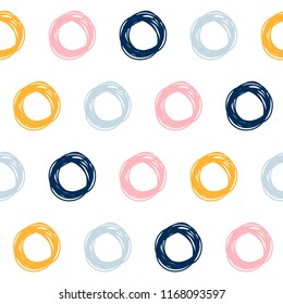 Abstract handmade seamless pattern background. Childish handcrafted wallpaper for design card, baby nappy, diaper, scrapbook, holiday wrapping paper, textile, bag print, t shirt etc.