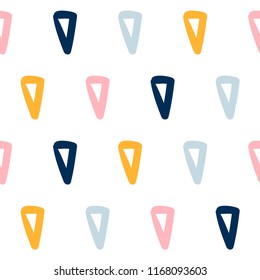 Abstract handmade seamless pattern background. Childish handcrafted wallpaper for design card, baby nappy, diaper, scrapbook, holiday wrapping paper, textile, bag print, t shirt etc.