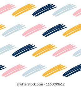 Abstract handmade seamless pattern background. Childish handcrafted wallpaper for design card, baby nappy, diaper, scrapbook, holiday wrapping paper, textile, bag print, t shirt etc.