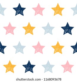 Abstract handmade seamless pattern background. Childish handcrafted wallpaper for design card, baby nappy, diaper, scrapbook, holiday wrapping paper, textile, bag print, t shirt etc.