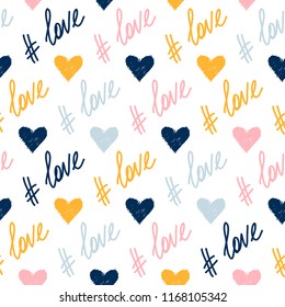 Abstract handmade seamless pattern background. Childish handcrafted wallpaper for design card, baby nappy, diaper, scrapbook, holiday wrapping paper, textile, bag print, t shirt etc.