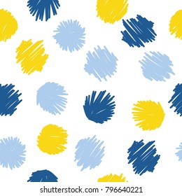 Abstract handmade seamless pattern background. Childish handcrafted wallpaper for design card, baby nappy, diaper, scrapbook, holiday wrapping paper, textile, bag print, t shirt etc.