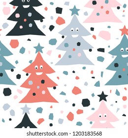 Abstract handmade seamless pattern. Childish craft wallpaper for birthday card, baby nappy, school party advertising, shop sale poster, holiday wrapping paper, textile, bag print, t shirt etc.
