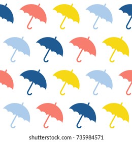Abstract handmade umbrella and drop seamless pattern background. Childish handcrafted wallpaper for design card, baby nappy, diaper, scrapbook, holiday wrapping paper, textile, bag print, t shirt etc.