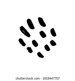 Abstract hand-painted blots. In black, hand-drawn with a brush. Line with a brush or pen. Watercolor dots in black, abstract background. Vector illustration