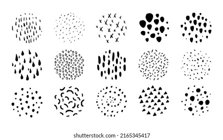Abstract hand-painted vector texture of dots and stripes