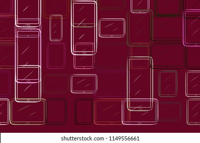 Abstract handphone or mobilephone generative art background. Vector artwork.