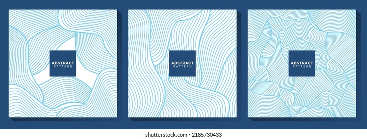 Abstract Handrawn Blue Line Background