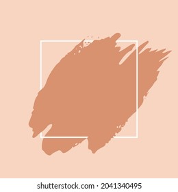 Abstrakter HanDrawn Paint Bush Stroke in geometrischen Rahmen. Digital Water Farbe Banner Design Element. Creative Messy Template.
