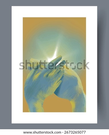 Abstract Hands Embracing Light A Beautiful Symbol of Connection and Hope for Humanity
