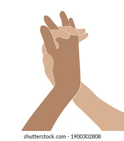 Abstract hands isolated vector, boho couple hand, love poster, valentines day vector