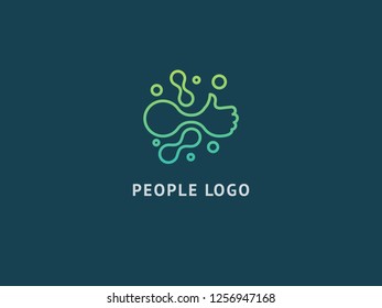 Abstract hands logo icon vector design. Health, help, support Center, care, vector logo. Vector illustration Handshake logo. Communication web icon.