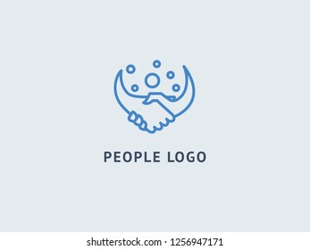 Abstract hands logo icon vector design. Health, help, support Center, care, vector logo. Vector illustration Handshake logo. Communication web icon.