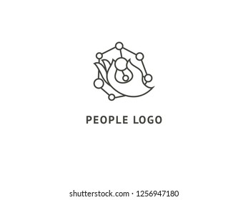 Abstract hands logo icon vector design. Health, help, support Center, care, vector logo. Vector illustration Handshake logo. Communication web icon.