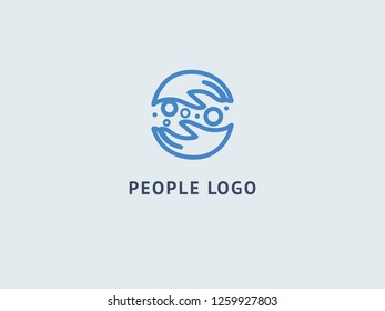Abstract hands logo icon vector design. Health, help, support Center, care, vector logo. Vector illustration, Graphic Design Editable Design. Handshake logo. Communication web icon.