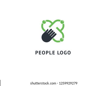 Abstract hands logo icon vector design. Health, help, support Center, care, vector logo. Vector illustration, Graphic Design Editable Design. Handshake logo. Communication web icon.