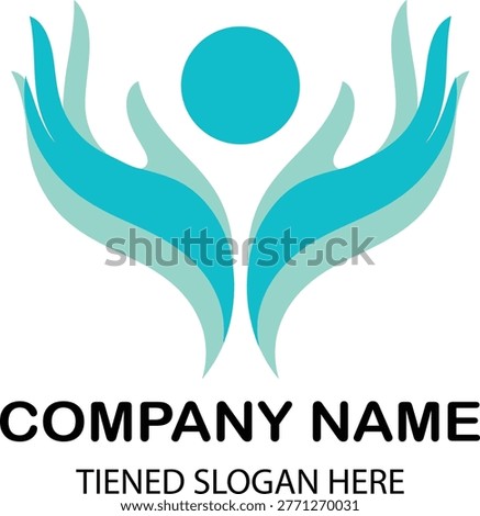 Abstract Hands People Logo Support Care Community Human Protection Symbol Vector Illustration